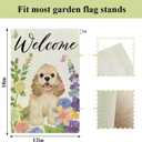 4 x Spring Summer Dog Flowers Garden Flag 12x18 Double Sided Flower Seasonal Sign Small Farmhouse Yard Outdoor Decoration