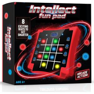 Electronic Light-Up Activity Pad for Kids Ages 6-12+ | 8-in-1 Handheld Game | Brain & Memory Games | Great Gift Ideas for Boys and Girls. Focus Training | Educational Travel Toy, Compact