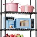 IZEUK 4 Tier Black Metal Storage Shelves, Heavy Duty Wire Shelving Rack for Garage, Kitchen, Bathroom, or Laundry Organization, 1000 lbs Capacity, 13.8" D x 35.4" W x 59.5" H