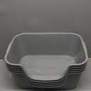 Small Cat Litter Box with High Sides,Cat Boxes for Indoor Cats,Cat Litter Pan for Kitty,Litter Box with Low Entry,Easy to Clean,Anti-Splashing (Grey)