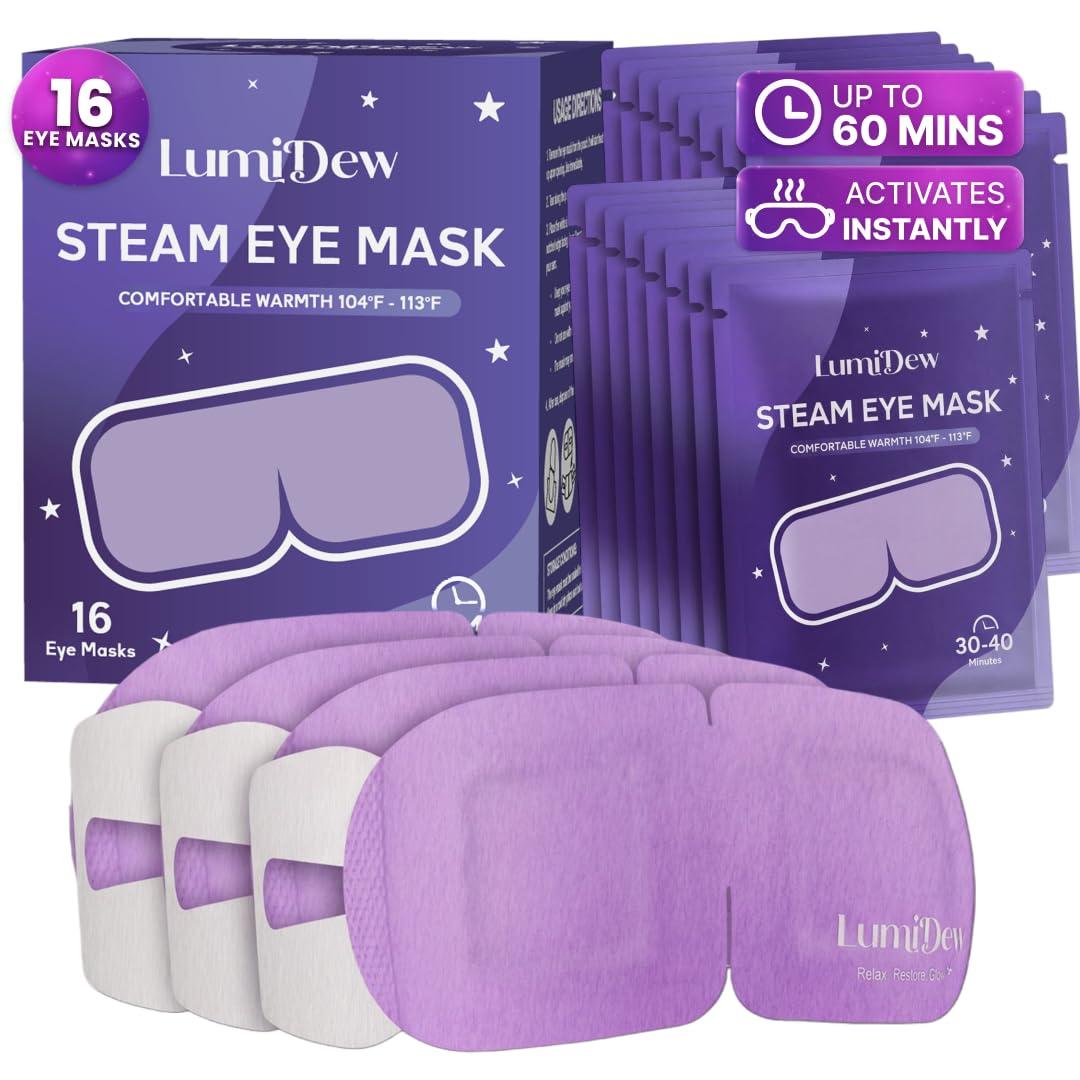 Steam Eye Mask, Self Heating Heated Eye Mask for Sleep, Warm Compress for Eyes, Moist Heat for Dry Eye Relief, Stye Eye Treatment, Spa, Travel Essentials, Mothers Day Gifts, Unscented 16 Pack