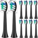Toothbrush Heads Replacement Compatible with Rtauys S5 Sonic Electric Toothbrush, 10 Count, Black