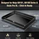 Nonstick Cast Iron Griddle for Ninja Sizzle Smokeless Indoor Grill Nanoceramic Griddle Insert for Ninja Grill GR101 GR101 14 inch Flat Top Grill Plate for Smokeless Sizzle GR100 Series