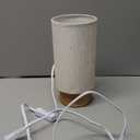 Small Bedside Night Table Lamp for Bedroom, Minimalist Nightstand Lamp with Round Fabric Linen Shade, Study Reading Desk Lamp for Kids Room, Living Room, College Dorm, Home, Office (Standard Lamp set of 1)