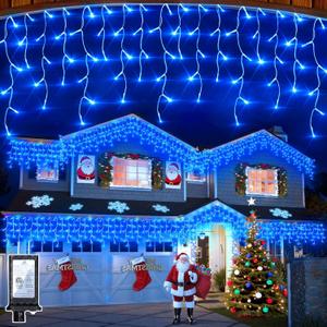 1620 LED Christmas Lights with 360Drops, 164ft 12 Modes Blue Outdoor String Lights with Timer Dimmable, Waterproof Hanging Twinkle Lights for Indoor Holiday Wedding Party Eaves Yard Christmas Decor