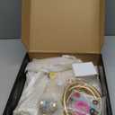 12'' Gold Rain Shower Head, High Pressure Rainfall Shower Head with 16 inch Adjustable Extension ArmFlexible Adjust Height and Angle, 5 Setting Spray Handheld Shower Head, Anti-leak