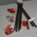 KAMANINA 3 Pack Curtain Rods No Drilling for Windows 32 to 86 Inches, 5/8 Inch Diameter Adjustable Single Curtain Poles with Adhesive Brackets, Bronze