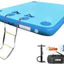 AWSUM Inflatable Floating Dock Air Dock Platform, 6ft/8ft Non-Slip Inflatable Water Mat Floating Island Raft for Lake Pool Beach Ocean