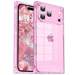 Tzomsze Case Compatible with iPhone 17 Pro Max Clear Case,Camera Protection,Reinforced Corners TPU Slim Shockproof Case Cover for Women Girls 6.9 inch-Transparent Pink