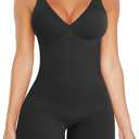 VVX Shorts Bodysuit for Women Tummy Control Shapewear Seamless Sexy Butt Lifting Workout Bodycon One Piece Short Jumpsuit (XL/XXL (firm control or one size up), E-1 Pack-black)