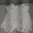 Lilosy Sexy Garter Belt Mesh Lace Babydoll Lingerie Dress Set with Thong (Large, White)