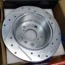 A-Premium 11.06 inch(281 mm) Rear Drilled and Slotted Disc Brake Rotors + Ceramic Pads Kit Compatible with Select Toyota and Lexus Models - Camry 2007-2011, Avalon 2008-2012, ES350 2007-2012, Sedan