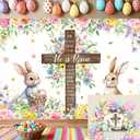 Spring Easter Backdrop He is Risen Background for Easter Party Decor 7x5FT