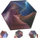 Fractal Fidget Hexagon - Suitable for Relieving Stress, Anxiety, and Tension | Autism, ADHD | Desk Adult Fidgeting Stress Relief Gift (Green Purple Copper (35 Rings))