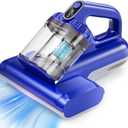 Mattress Vacuum Cleaner, 17Kpa 650W Bed Vacuum Cleaner, 273nm UV-C Light & Ultrasonic 145F Heating, 80000 RPM/Min Brushroll Rotation, Wide Suction Port for Pillows Cribs Sofa, Blue Corded