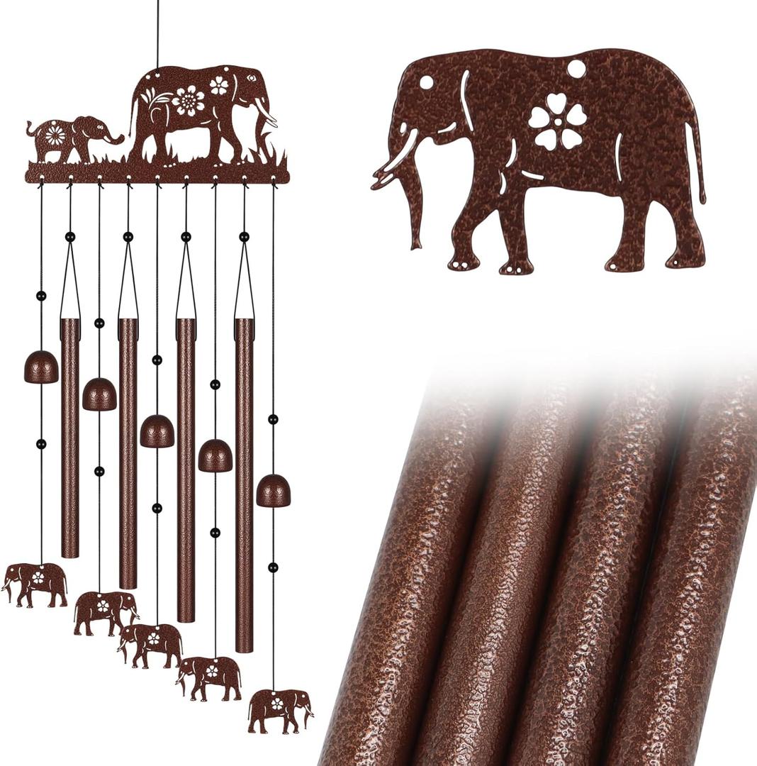 Elephant Wind Chimes for Outside,Memorial Wind Chimes Gifts for Women and Grandma,Patio Garden Decor,Windchime in Loving Memory Outdoor Decoration for Yard, Patio, Porch, Lawn, Landscape
