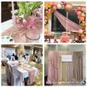 10 Pack Dusty Pink Cheesecloth Table Runner 10FT Boho Gauze Fabric Table Runner Vintage Rustic Sheer Runners for Wedding Party Bridal Baby Shower Long Table Decorations