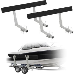 Garvee 60" Boat Trailer Guide, 2PCS Rustproof Steel Trailer Guide ons, Trailer Guides with Carpet-Padded Boards, Mounting Parts Included, for Ski Boat, Fishing Boat, Sailboat Trailer