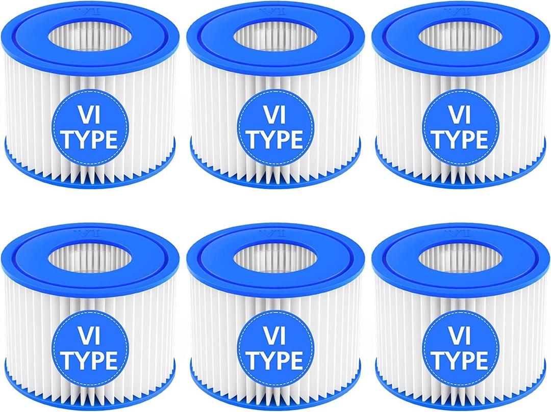Hot Tub Filter Cartridge Size VI Compatible with Lay-Z-Spa, Coleman SaluSpa 90352E 58323, 6 Pack