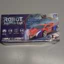 BLUEJAY Transform Rc Cars for Boys 4-7 8-12, 2.4Ghz Remote Control Car 1:18 Scale Transforming Robot, One-Button Deformation 360 Rotation Car Toy Gifts for Boys 3-5 (Red)