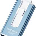MFi Certified 512GB Flash Drive for iPhone iPad, Photo Stick for External Memory Storage, Easily Back Up and Save Files, USB Memory Stick Thumb Drive for iPhone/iPad/Android/PC (Blue, 512GB)