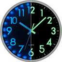 JoFomp LED Wall Clock for Bedroom Night Glow, 12 Inch Silent Wall Clocks Battery Operated, Light Up Wall Clocks for Living Room Decor, Sound Control Modern Wall Clock Glow in Dark for Kitchen Office