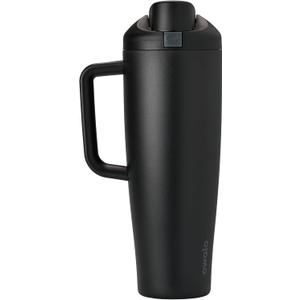 Owala FreeSip Tumbler Insulated Stainless Steel Water Bottle with Built-in Straw and Side Handle, For Travel, Work, School, and Sports, 40oz, BPA Free, Leak Proof, Very, Very Dark