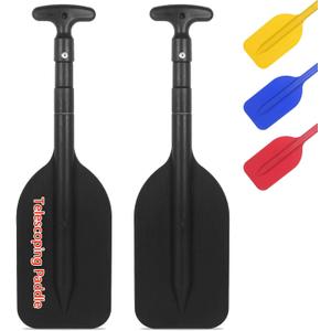 DEDU Boat Paddle Telescoping 2 Pack, Boat Oars Collapsible Emergency Paddle 21"-43" Adjustable, Telescoping Canoe Paddle Aluminum Shaft Anti Slip for Kids and Adults