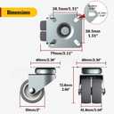 2 inch Swivel Caster Wheels Set of 4 Total Capacity 880 lbs Heavy Duty Casters for Furniture No Noise TPR Wheels with Screws