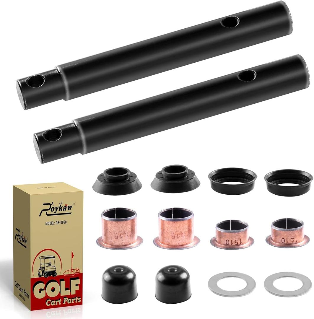 Roykaw Kingpin and Bushing Kit Compatible with Yamaha G2/G8/G9/G11/G14/G16/G19/G20 Gas & Electric Golf Cart Replaces #J55-F3516-00 90384-15826 90201-156J2 J38-23527-00