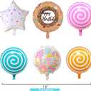 Pastel Balloons Different Sizes 18 10 5 Inch, Macaron Rainbow Latex Balloon Arch Kit for Baby Girl 1st Birthday - Including Balloon Boxes, Backdrop, High Chair Banner, Crown, and Photo Banner (Colorful)