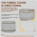 Window Sill Cat Perch with Large Bolster, Strong Metal Frame, Tool-Free, Easy to Assemble & Adjust, Suction Cups, Perfect for Window Sills, Bedside and Glass (Gray, Large)