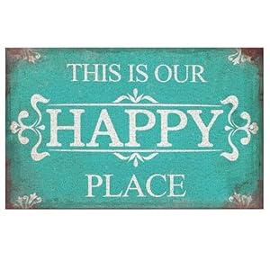 Supwhd This is Our Happy Place Door Mat - Indoor Outdoor Door Mats for Entryway Front Back Door Porch Bedroom Living Room Home Entrance, 17x30 Inch
