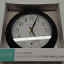 La Crosse Clock 433-3020B 8-inch Indoor/Outdoor Colby Wall Clock with Temperature