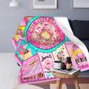 SweetFox Donut Blanket, Funny Cute Donut Decor Throw Blanket Gifts for Girls Boys Food Lovers Super Warm Soft Plush Fleece Lightweight Flannel Winter Bedding Blankets for Kids Adults Women 50"X40"