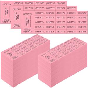 Kosiz 2000 Sheets Raffle Ticket 25 Bid Chinese Auction Tickets Tricky Tray Basket Raffle Sheets for School Class Rewards Carnival Door Prize Fundraiser Event(Light Red)