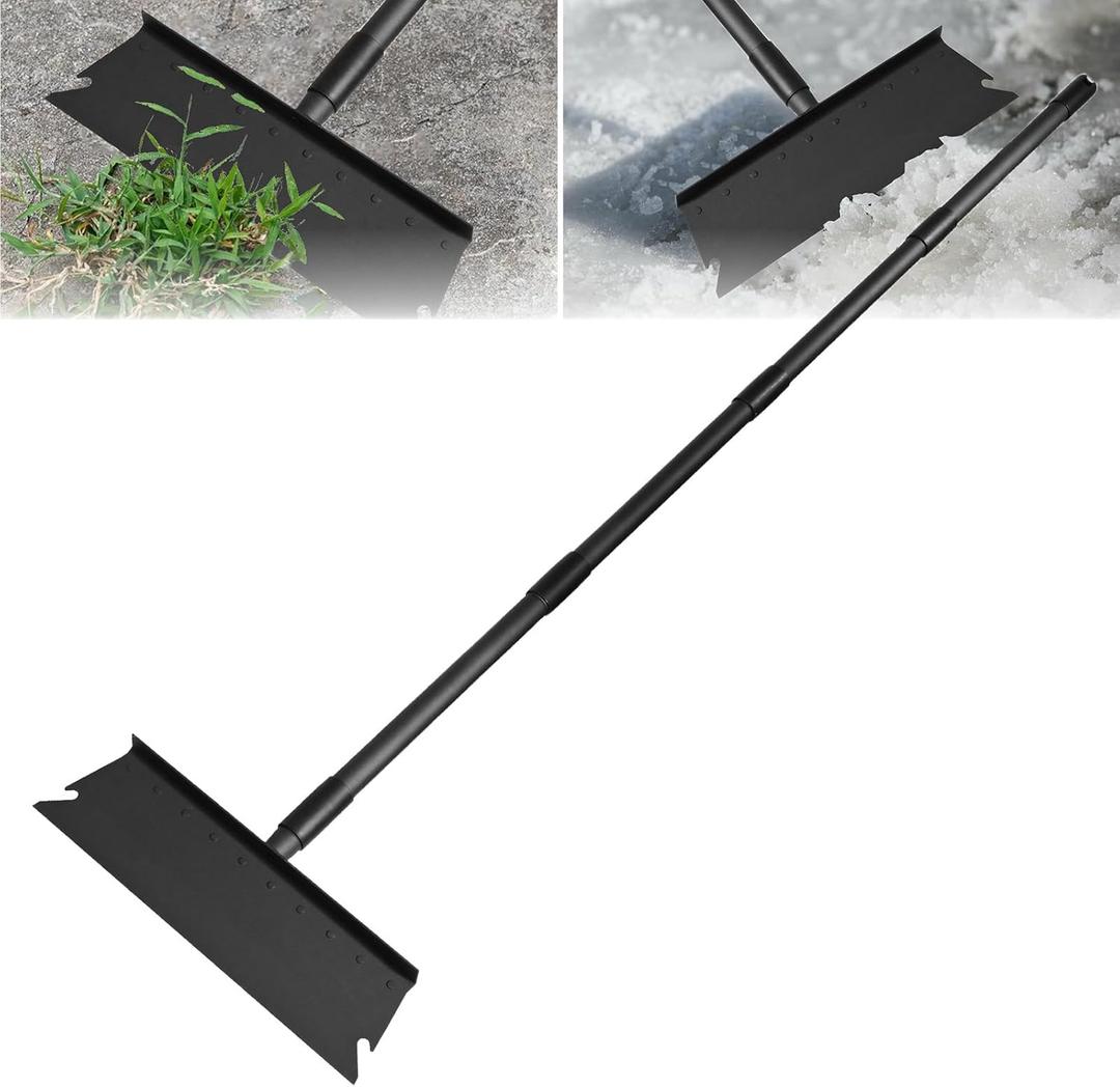 Large Garden Flat Shovel, 63" Long Handle Floor Scraper, Multifunctional Garden Cleaning Shovel, Gardening Spade Shovels Weed Ice Scraper for Edging, Weeding, Landscaping, Removing Ice and Snow