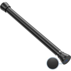 Black Tension rod 16 to 26 Inch Spring Curtain Rods No Drilling Small Rods Adjustable Tension Curtain Rod Expandable Pressure Spring Rod for Doorway, Kitchen