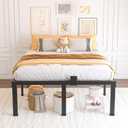 Queen Size Bed Frames 18 inch High 3500 lbs Heavy Duty Metal Platform, Mattress Foundation with Steel Slat Support/No Box Spring Needed/Noise Free/Non-Slip/Easy Assembly