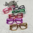 Eyekepper Women's Reading Glasses Metalless Screwless Spring Hinges 6 Pack Ladies Oversized Square Thick Frame Readers +1.25