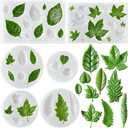 6Pcs Leaf Silicone Mold Cake Decoration Fondant Molds for Cupcake Topper Dessert Chocolate Silicone Maple Leaf Mold Clay Molds for Crafts Soap Resin Fern Leaves Mould for DIY Earrings Necklace