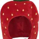 PURFANREE Women Cute Red Plush Strawberry Hat Headband Cap Photo Props Funny Props Soft Novelty Dress Up Party Events Costume