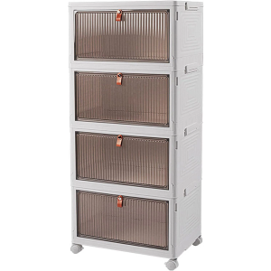 4 Tier Plastic Storage Drawers Box Tower Unit Stationery Organizer On Wheels