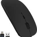 SUNGI Bluetooth Wireless Mouse Dual Mode(Bluetooth5.2+USB),Silent Rechargeable mice with USB-C to USB Adapter for MacBook, Laptop, Tablet, iPad, PC, macOS, ChromeOS, Android, Windows,(Black)