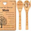 Recipe for Special Mom Gift Set, Bamboo Cutting Board with Engraved Utensils, Mother's Day Gifts for Mom, Unique Birthday Gift from Daughter for New Moms, Mother in Law, Bonus Mama