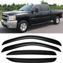 Window Rain Guards for 2007-2013 Chevy Silverado/GMC Sierra 1500/Avalanche, 07-14 Silverado/Sierra 2500HD 3500 HD/Suburban/Yukon XL Window Visors Vent Guard Shade Deflector Crew Cab