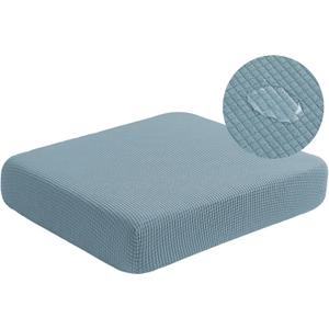 Water Repellent Sofa Seat Slipcovers Stretch Cushion Covers, Seaters Replacement for Furniture Protector, Soft Flexibility with Elastic Bottom (Medium, Dusty Blue)