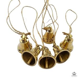 ANTIQUANA Solid Brass Jingle Bells Set of 4Hanging Harmony Festive Décor Handmade Brass Bells Christmas Decoration Bells Ideas Home Garden Christmas Tree Decoration Bells