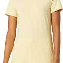 Amazon Essentials Women's Tech Stretch Short-Sleeve Crewneck T-Shirt - Discontinued Colors, Pack of 2, Dark Brown/Light Yellow, Medium 