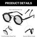 FEISEDY Adjustable Tint Sunglasses Polarized Men, 1-9 Gear Manual Dimming, Steampunk Round Metal Frame UV400 ND Filter B1400